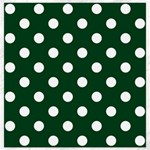 Polka Dots - White on Forest Green Canvas 16  x 16 