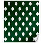 Polka Dots - White on Forest Green Canvas 20  x 24 