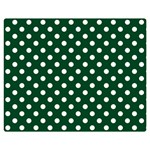 Polka Dots - White on Forest Green Double Sided Flano Blanket (Medium)