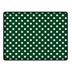 Polka Dots - White on Forest Green Double Sided Fleece Blanket (Small) (Two Sides)