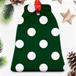 Polka Dots - White on Forest Green Bell Ornament (Two Sides)