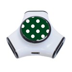 Polka Dots - White on Forest Green Portable USB Hub (One Side)