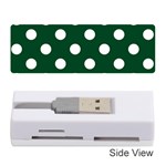 Polka Dots - White on Forest Green Memory Card Reader (Stick)
