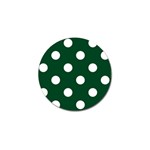 Polka Dots - White on Forest Green Golf Ball Marker (4 pack)