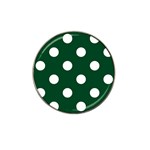 Polka Dots - White on Forest Green Hat Clip Ball Marker