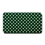 Polka Dots - White on Forest Green Medium Bar Mat