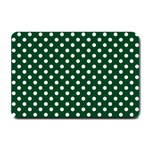 Polka Dots - White on Forest Green Small Doormat
