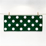 Polka Dots - White on Forest Green Hand Towel