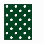 Polka Dots - White on Forest Green Small Garden Flag (Two Sides)