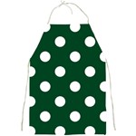 Polka Dots - White on Forest Green Full Print Apron