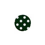 Polka Dots - White on Forest Green 1  Mini Magnet