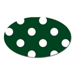 Polka Dots - White on Forest Green Magnet (Oval)