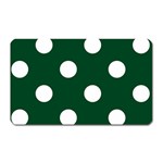 Polka Dots - White on Forest Green Magnet (Rectangular)