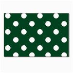 Polka Dots - White on Forest Green Postcard 4 x 6  (Pkg of 10)
