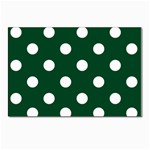Polka Dots - White on Forest Green Postcards 5  x 7  (Pkg of 10)