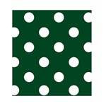 Polka Dots - White on Forest Green Greeting Card 4.5  x 6 