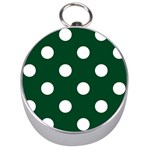 Polka Dots - White on Forest Green Silver Compass
