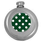 Polka Dots - White on Forest Green Hip Flask (5 oz)