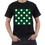 Polka Dots - White on Forest Green Men s T-Shirt (Black)