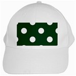 Polka Dots - White on Forest Green White Cap