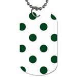Polka Dots - Forest Green on White Dog Tag (Two Sides)
