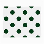 Polka Dots - Forest Green on White Small Glasses Cloth (2 Sides)