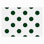 Polka Dots - Forest Green on White Large Glasses Cloth