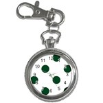 Polka Dots - Forest Green on White Key Chain Watch