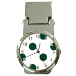 Polka Dots - Forest Green on White Money Clip Watch