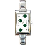 Polka Dots - Forest Green on White Rectangle Italian Charm Watch