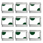 Polka Dots - Forest Green on White 9mm Italian Charm (9 pack)