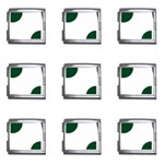 Polka Dots - Forest Green on White Mega Link Italian Charm (9 pack)
