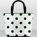 Polka Dots - Forest Green on White Bucket Bag