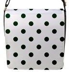 Polka Dots - Forest Green on White Flap Closure Messenger Bag (S)