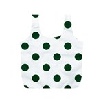 Polka Dots - Forest Green on White Full Print Recycle Bag (S)