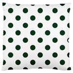 Polka Dots - Forest Green on White Large Cushion Case (One Side)