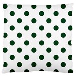 Polka Dots - Forest Green on White Large Flano Cushion Case (One Side)