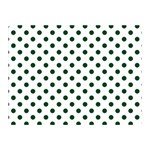 Polka Dots - Forest Green on White Double Sided Flano Blanket (Mini)