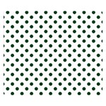 Polka Dots - Forest Green on White Double Sided Flano Blanket (Small)