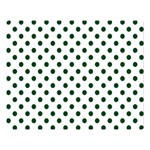 Polka Dots - Forest Green on White Double Sided Flano Blanket (Large)