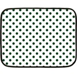 Polka Dots - Forest Green on White Double Sided Fleece Blanket (Mini)