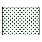 Polka Dots - Forest Green on White Fleece Blanket (Small) (One Side)