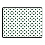 Polka Dots - Forest Green on White Double Sided Fleece Blanket (Small) (Two Sides)