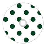 Polka Dots - Forest Green on White CD Wall Clock