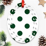 Polka Dots - Forest Green on White Ornament (Bell) Ornament (Oval Filigree)