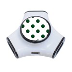 Polka Dots - Forest Green on White Portable USB Hub (One Side)