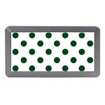 Polka Dots - Forest Green on White Memory Card Reader (Mini)