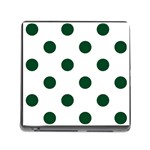 Polka Dots - Forest Green on White Memory Card Reader (Square)