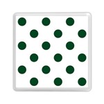 Polka Dots - Forest Green on White Memory Card Reader with Storage (Square)