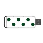 Polka Dots - Forest Green on White Portable USB Flash (Two Sides)